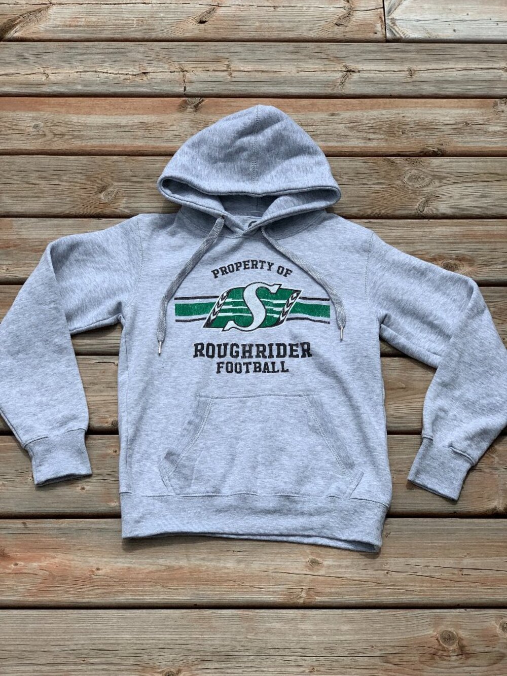 Saskatchewan Roughriders Hoodie Pullover Jacket Gray Mens Small CFL Football